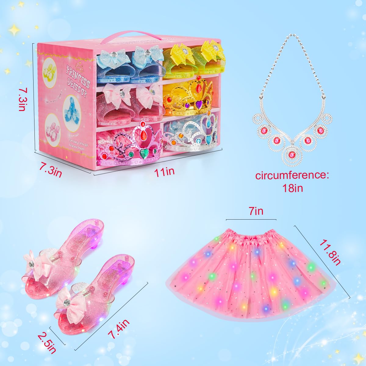 LED lights twinkle during gentle spins and dress-up moments from Meland.