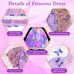 Soft lining and fluffy layers on the Meland princess dress for comfort