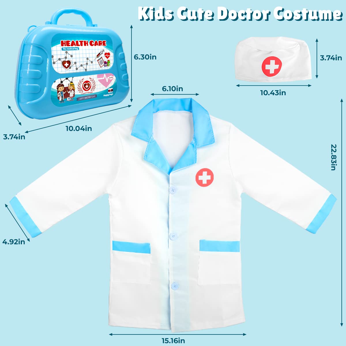 Meland Toy Doctor Kit dental tools support pretend dentist visits and care routines.