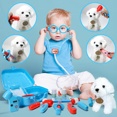Meland Toy Doctor Kit flashlight adds visibility and drama during night-time pretend rounds.