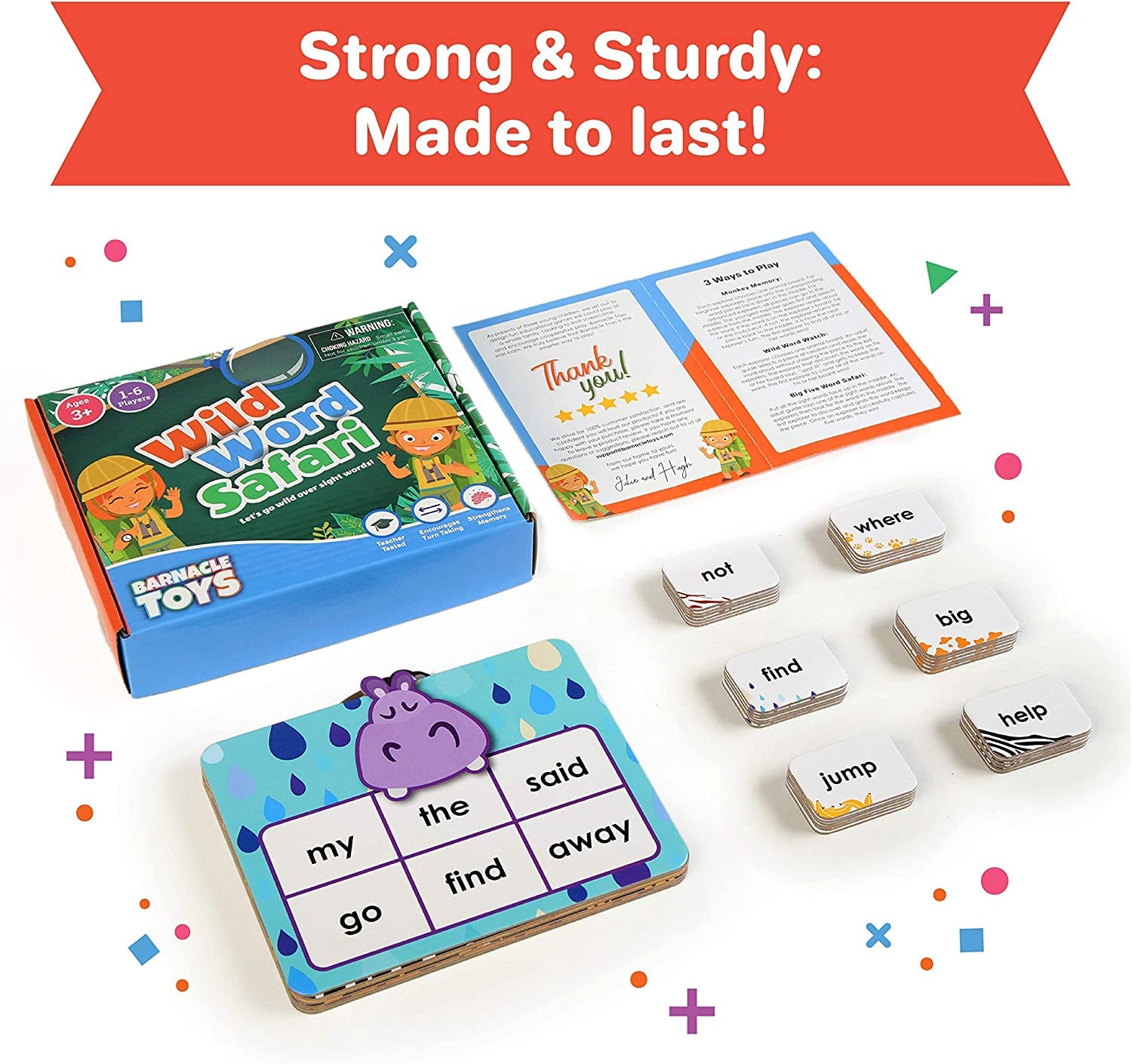 Melby Toys Wild Word Safari all pieces fit neatly in the included box