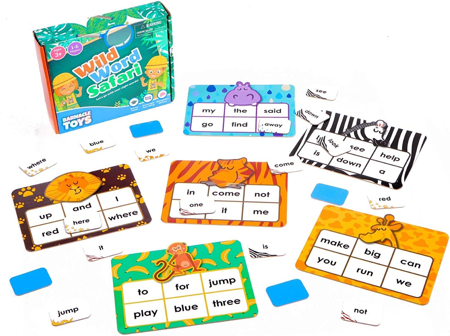 Melby Toys Wild Word Safari sight word bingo-style game fosters word recognition