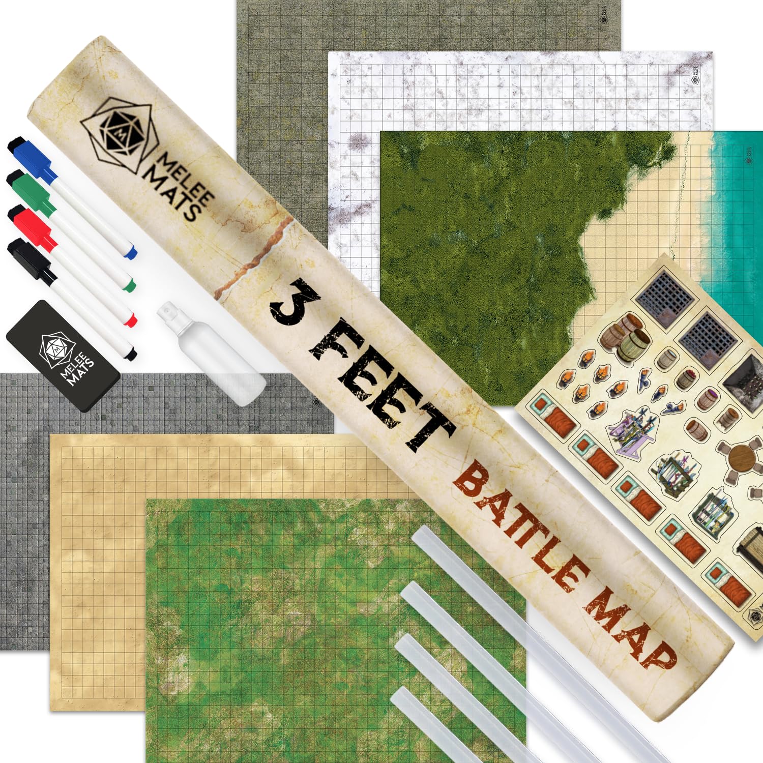 Melee Mats DND desert design battle mat for immersive map play