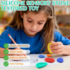 Melearch durable silicone fidget stone, easy to clean and reuse.