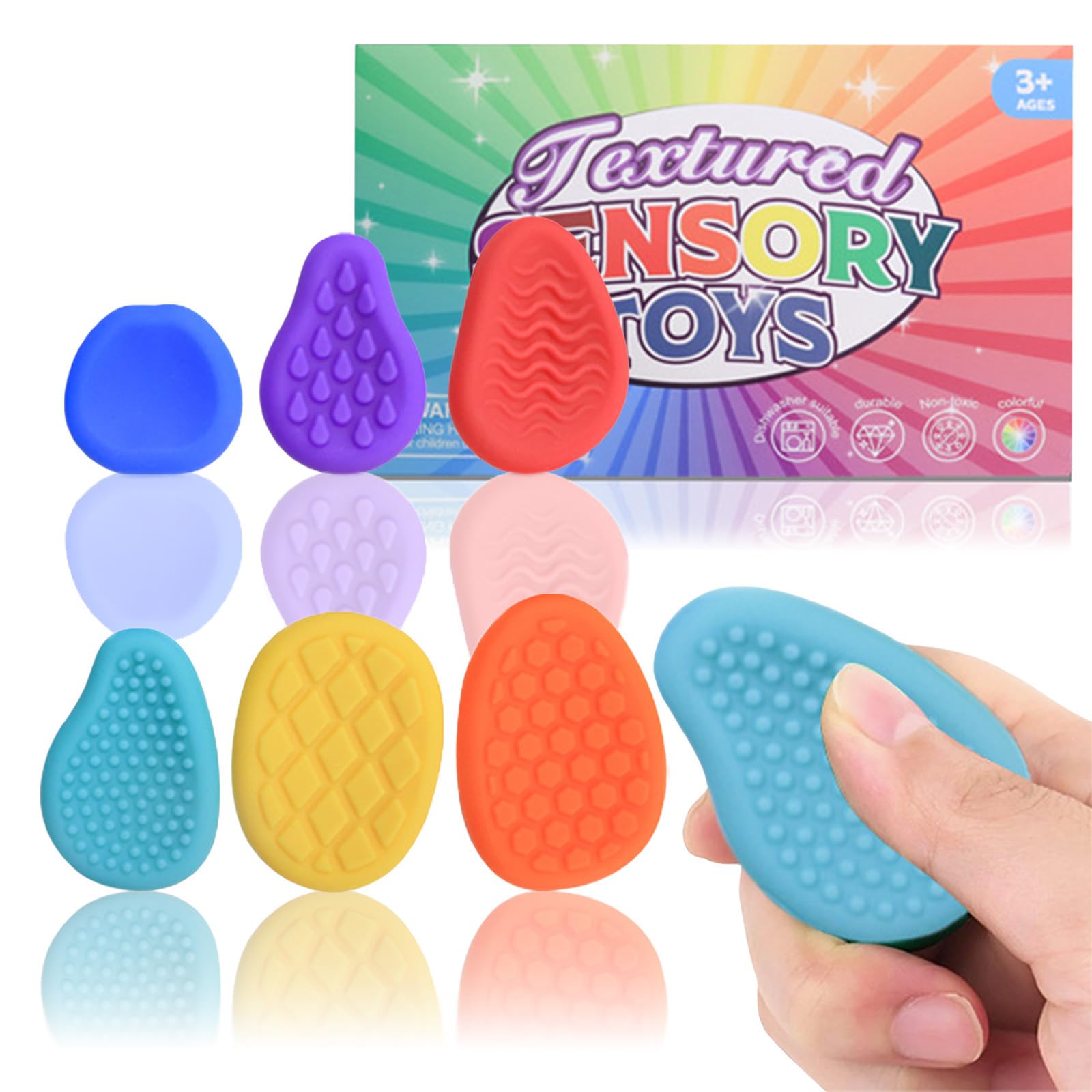 Melearch fidget stone with silicone texture, handheld for calm focus.