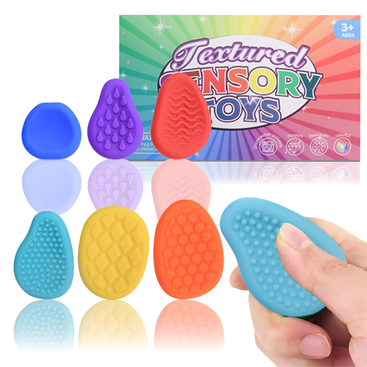 Melearch fidget stone with silicone texture, handheld for calm focus.