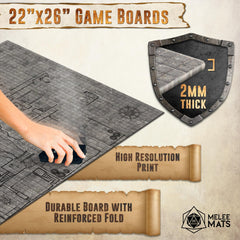 Melee Mats DND map starter cobblestone design offering clear combat grid.