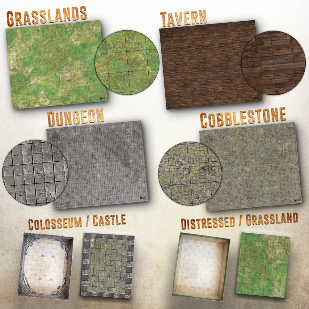 Melee Mats DND map starter moss design with erasable detail for quick scene changes.