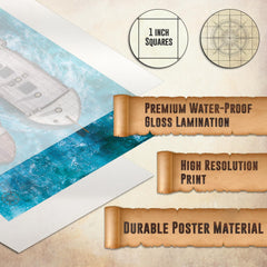 Melee Mats ship map double-sided offers versatile coastal siege scenarios and clear terrain.