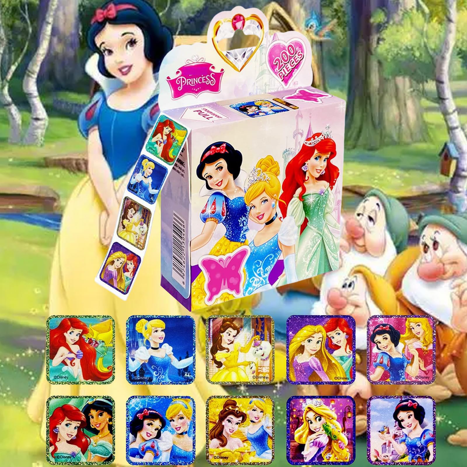 Melego princess stickers on a phone case brighten up daily moments.