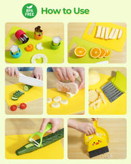 Melican kids kitchen set plastic knife provides lightweight, safe tools for imaginative cooking.