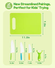 Melican kids knife set with cutting board for compact, kid-friendly prep