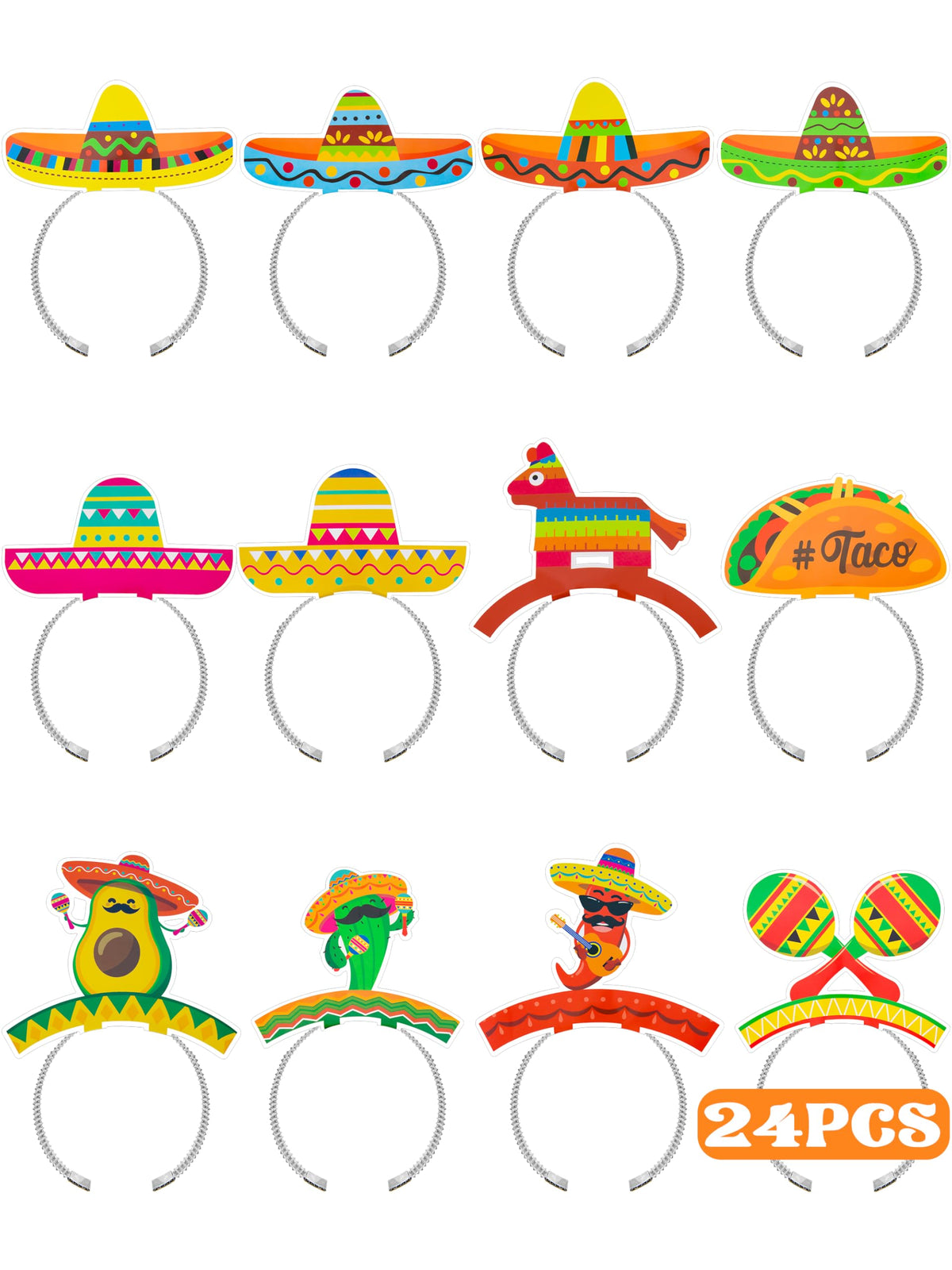 Melisheer Cinco de Mayo hat pattern with colorful sombrero designs for festive styling.