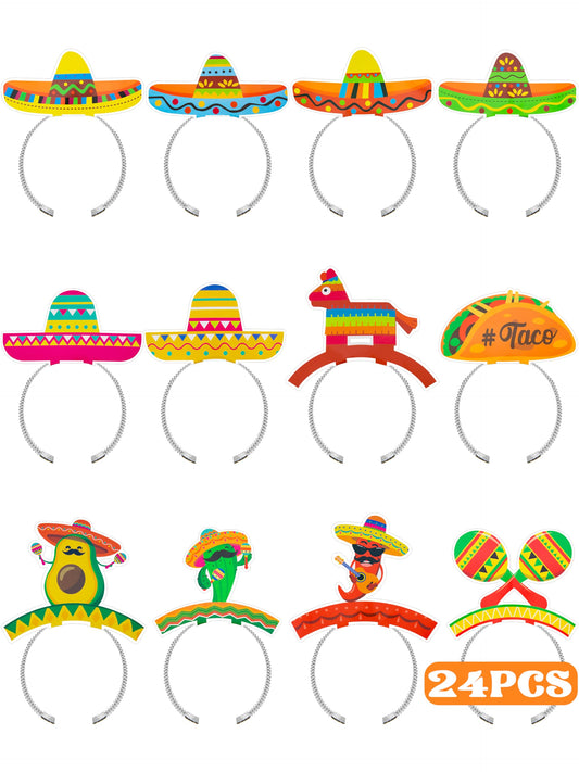 Melisheer Cinco de Mayo hat pattern with colorful sombrero designs for festive styling.