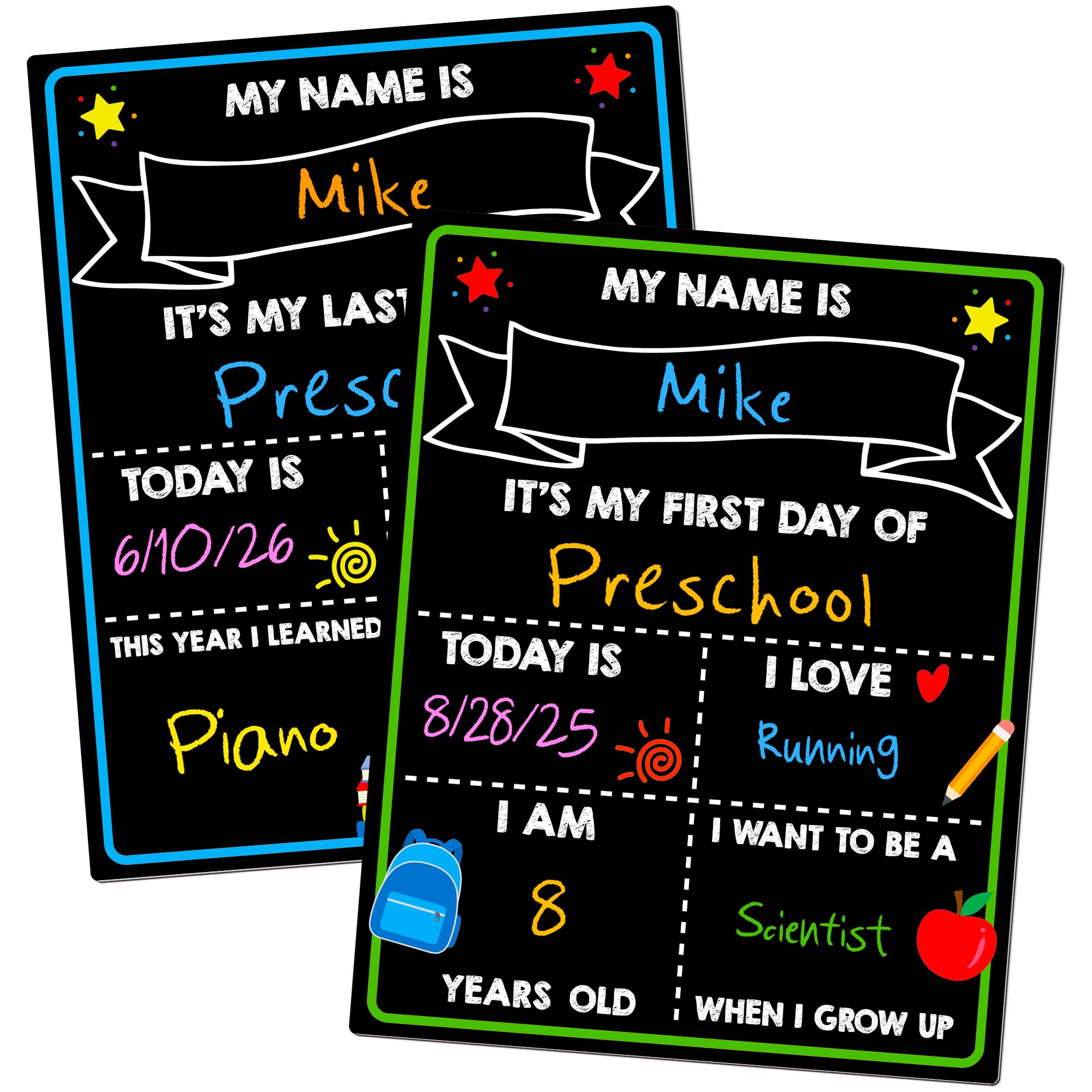 Melisheer first day board dual-sided design captures excitement and achievements, ideal for milestones.