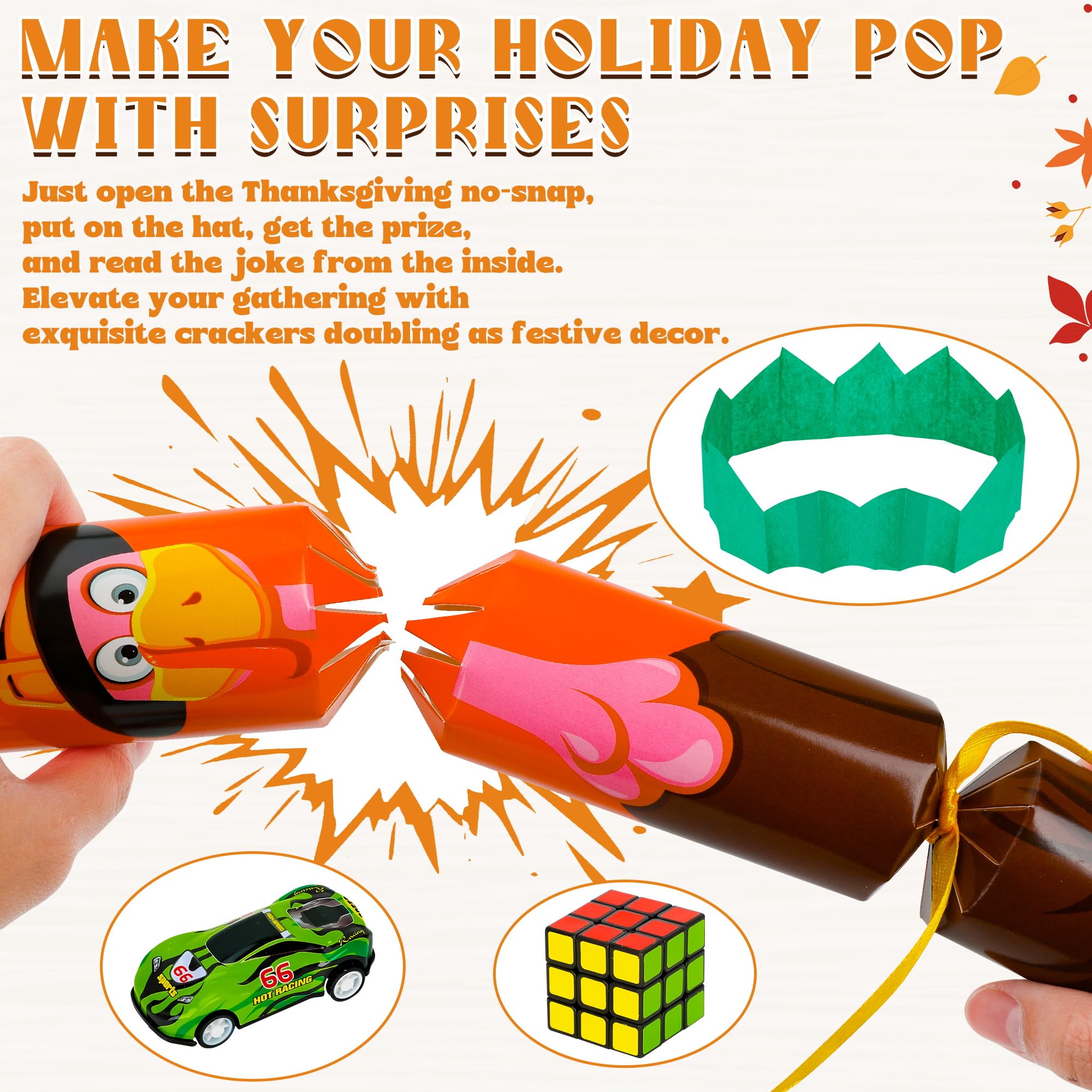 Melisheer Thanksgiving crackers toy collection inside promotes interactive moments