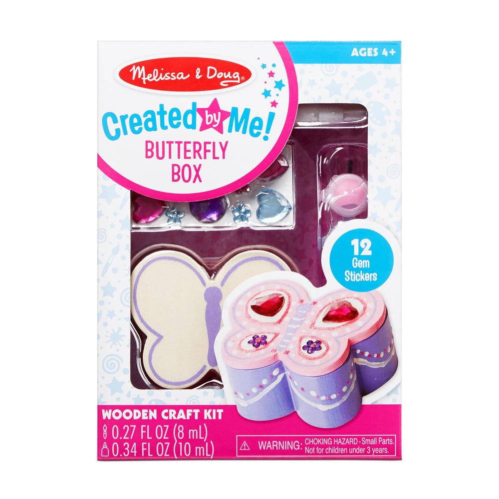 Melissa & Doug Created by Me Butterfly Box with wooden lid for crafts