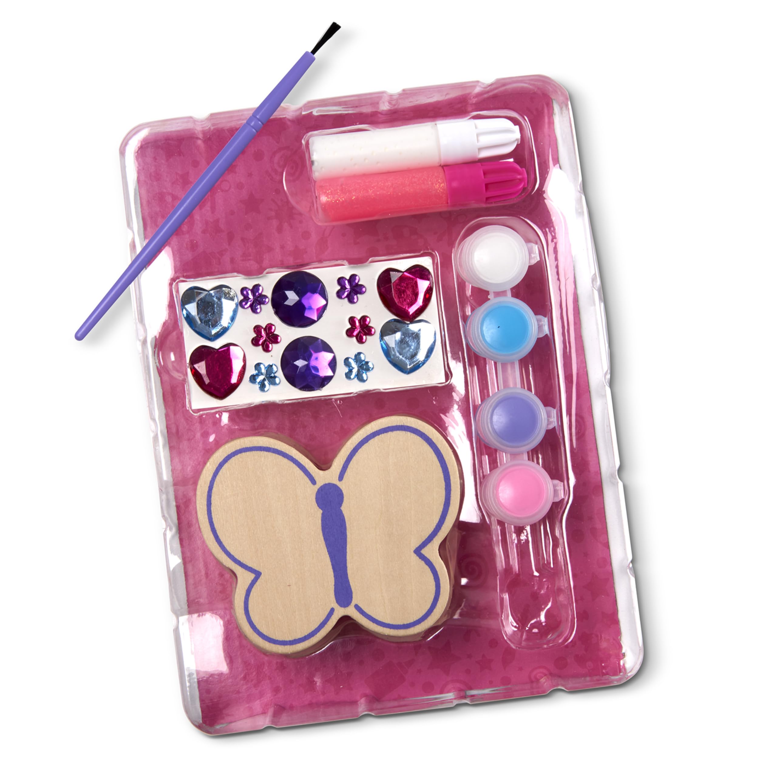 Melissa & Doug Created by Me Butterfly Box includes paintbrush and white glue