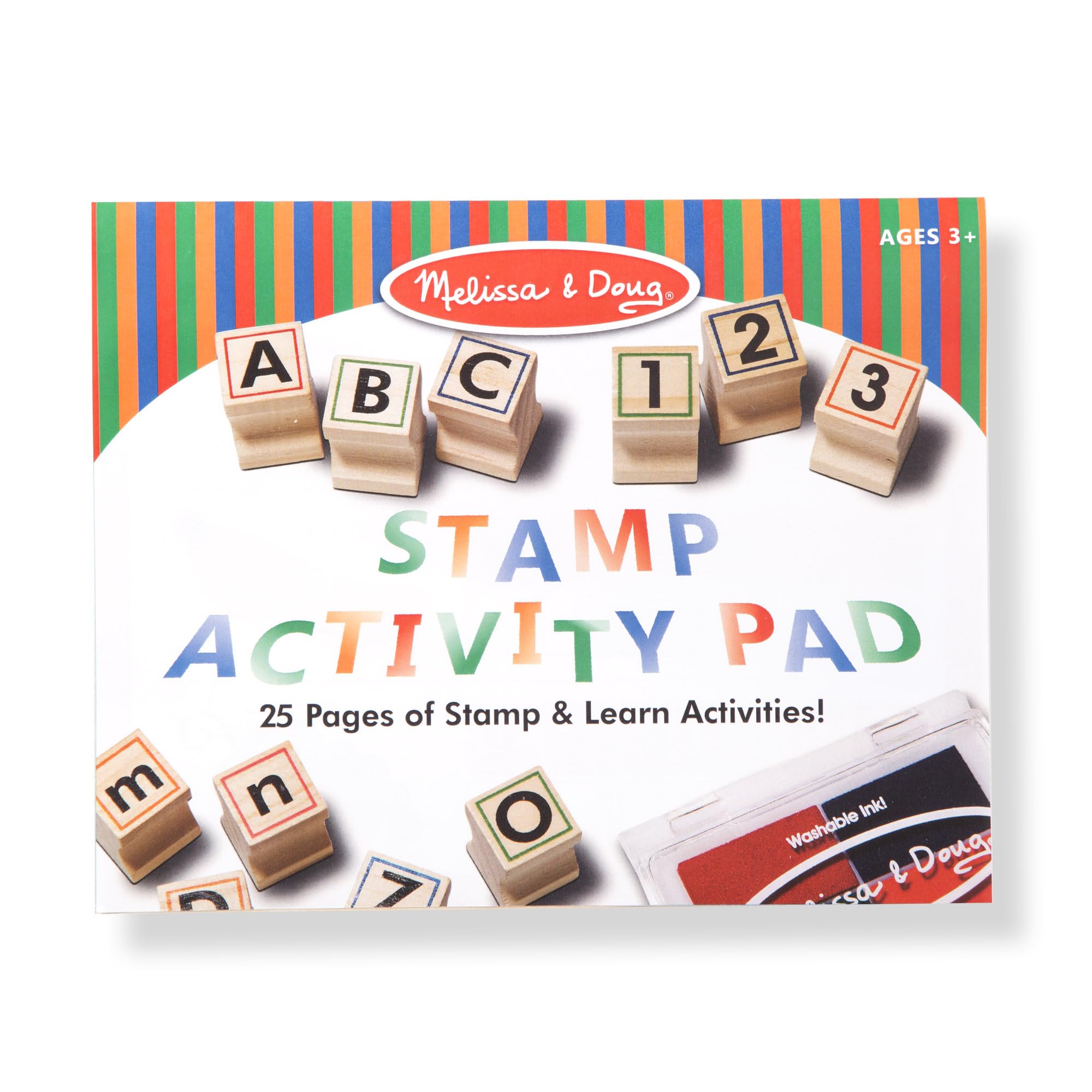 Melissa and Doug stamp-and-learn activity book for reading and math practice