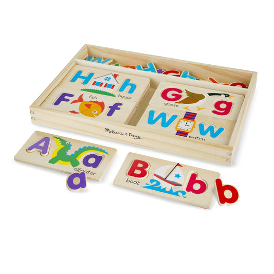 Melissa and Doug ABC Picture Boards front view with 13 double-sided boards for early literacy