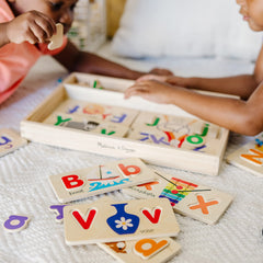 Melissa and Doug ABC Picture Boards side view with wooden construction and letters
