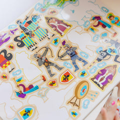 Melissa & Doug removable background scenes for quick setup and sharing.