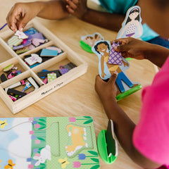 Melissa & Doug Best Friends dolls set with four figures boosts creative dressing play.