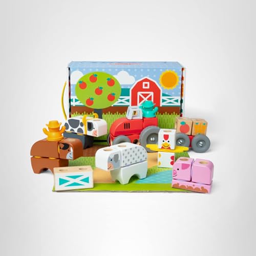 Melissa & Doug Blockables illustrated play guide showing easy assembly ideas