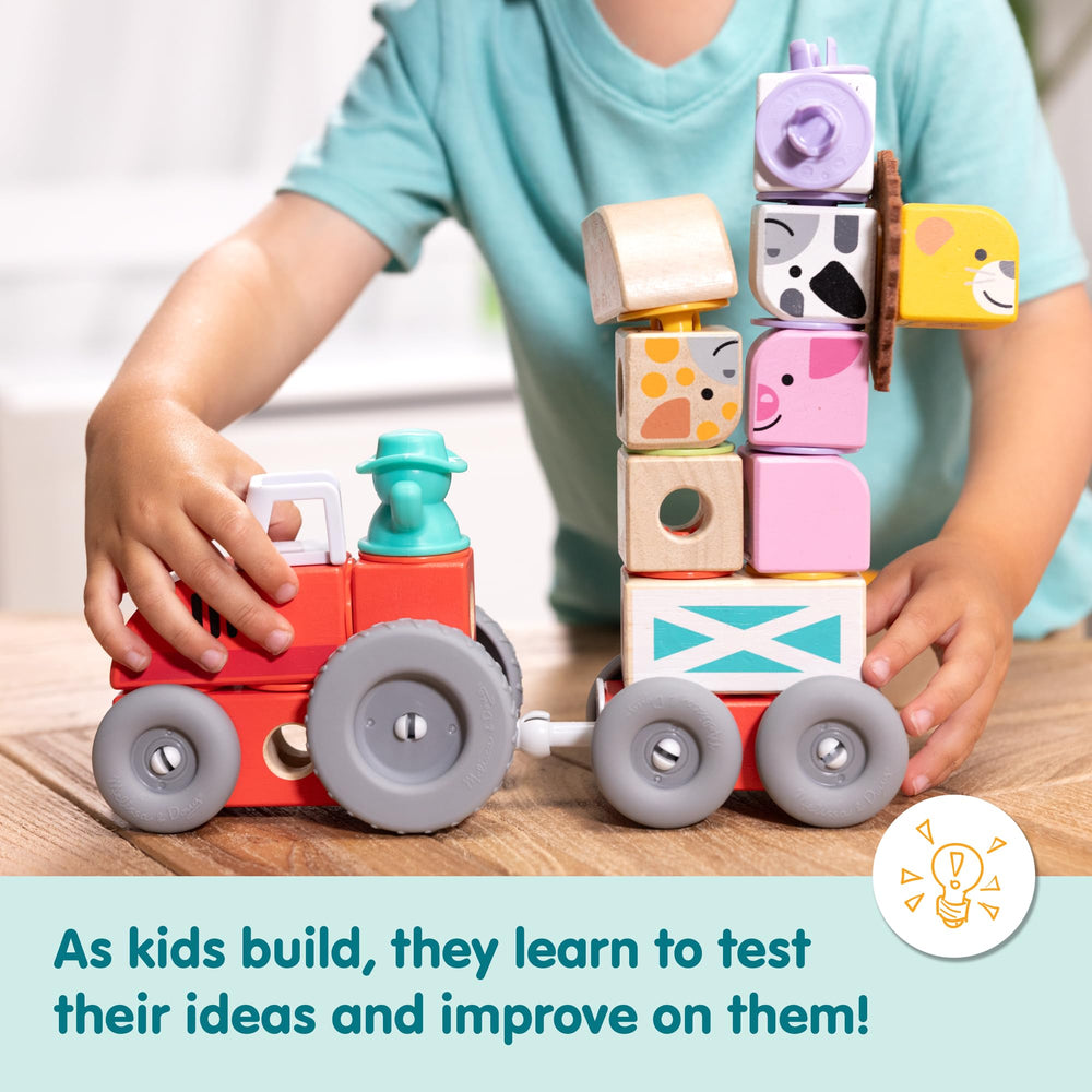 Melissa & Doug Blockables pig with connectors supports mix-and-match play