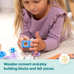 Melissa & Doug Blockables storage box with handle makes cleanup on the go easy.