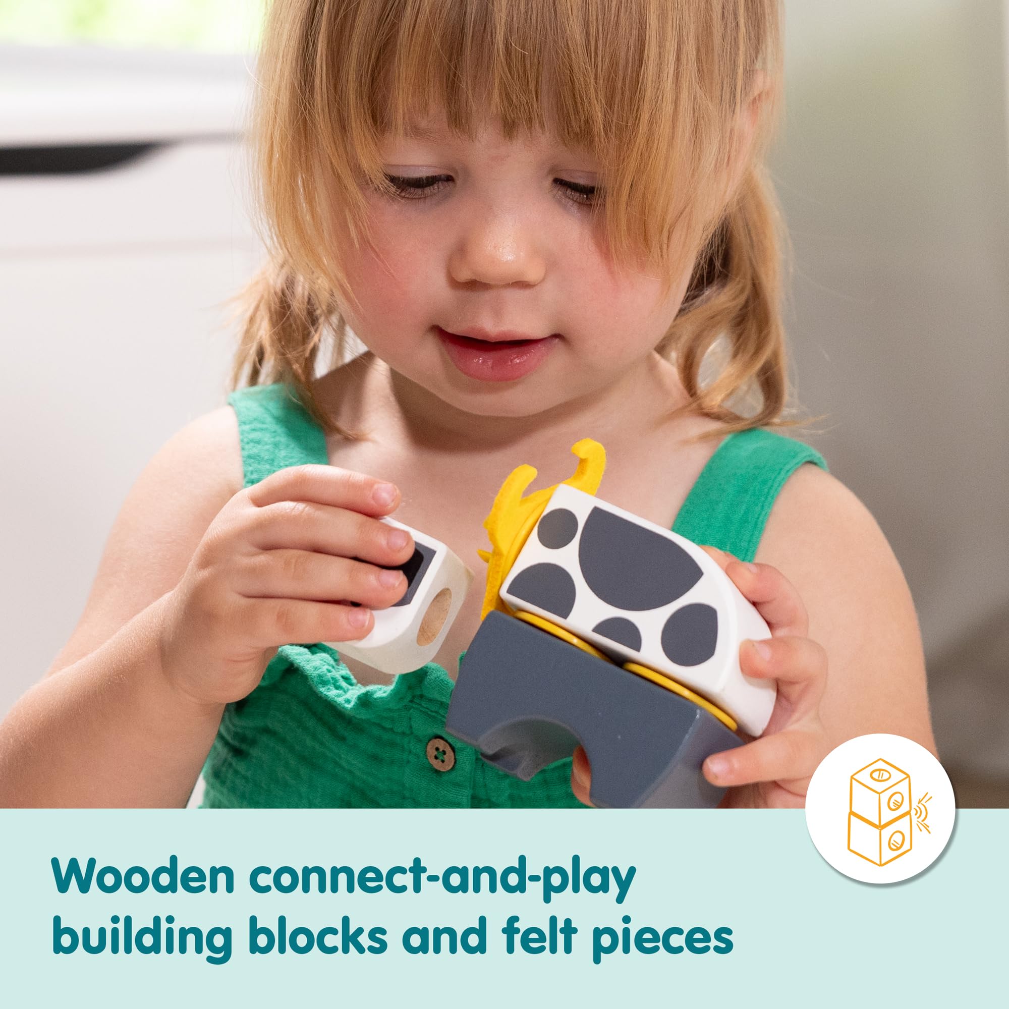Melissa & Doug Blockables trailer hitch connects play sets for expanded builds