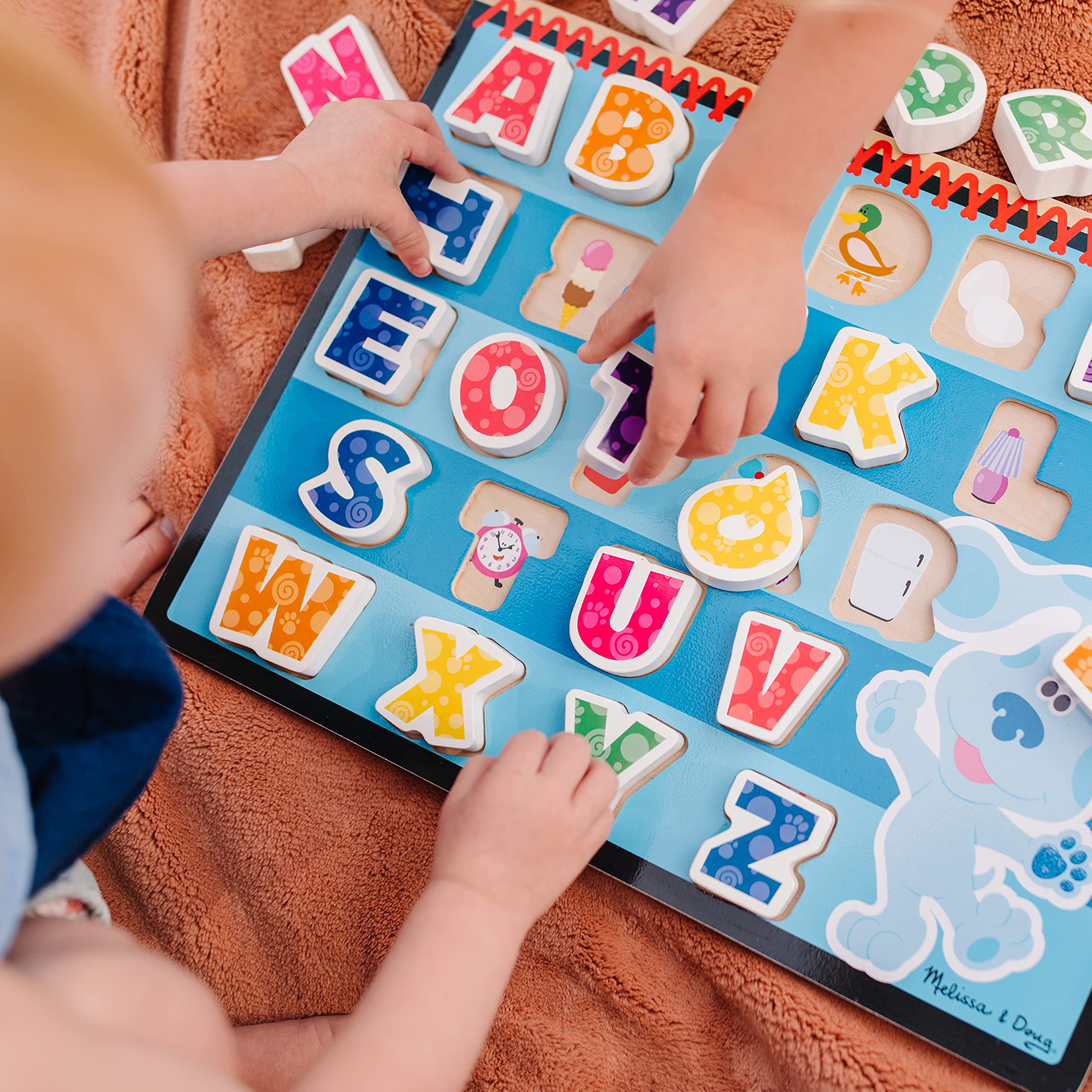 Melissa & Doug Blue's Clues & You alphabet letters puzzle pieces, supports letter recognition during play