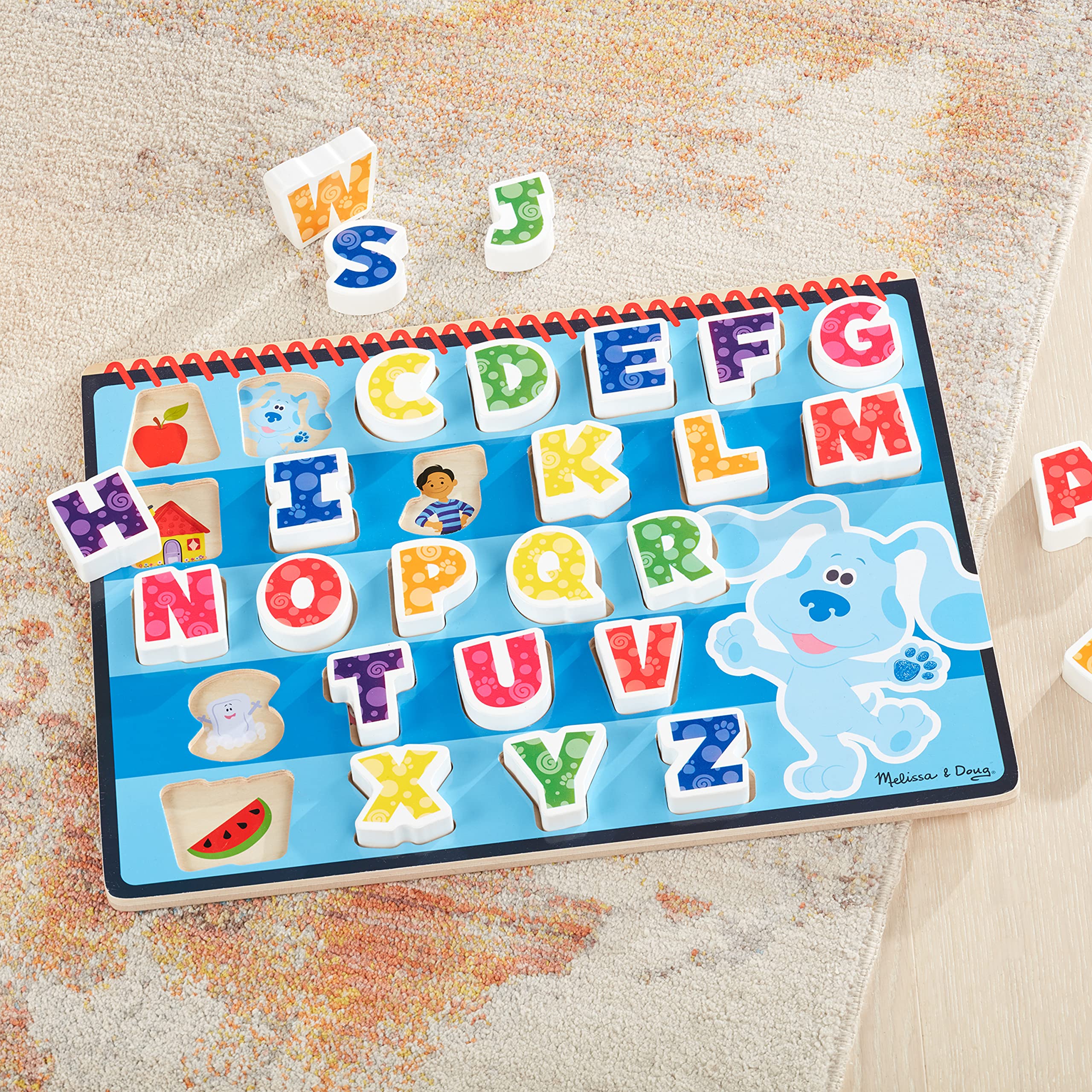 Melissa & Doug wooden puzzle board featuring Blue's Clues & You friends and elements for imaginative play