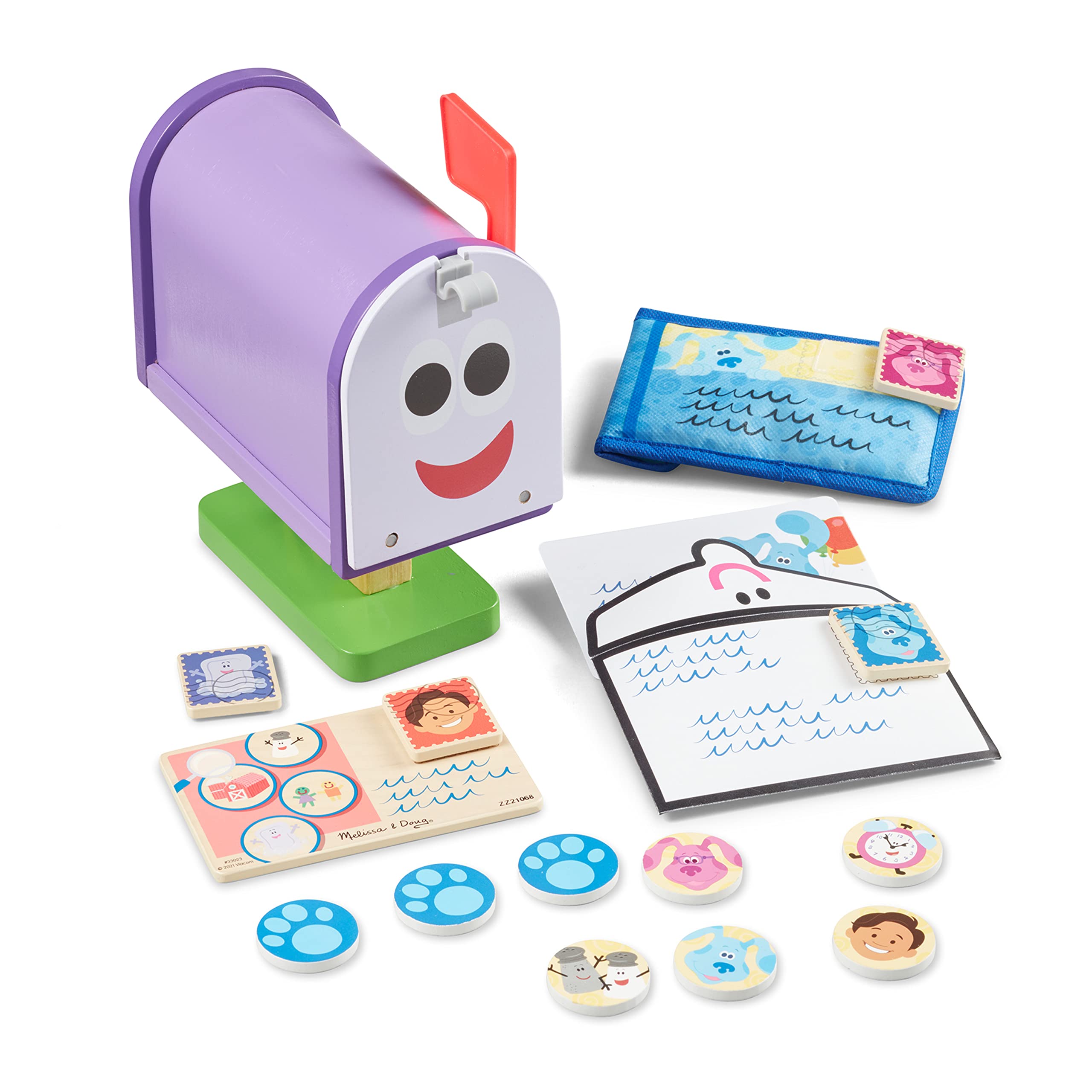 Melissa & Doug Blues Clues mailbox playset with working flag for imaginative mail time.
