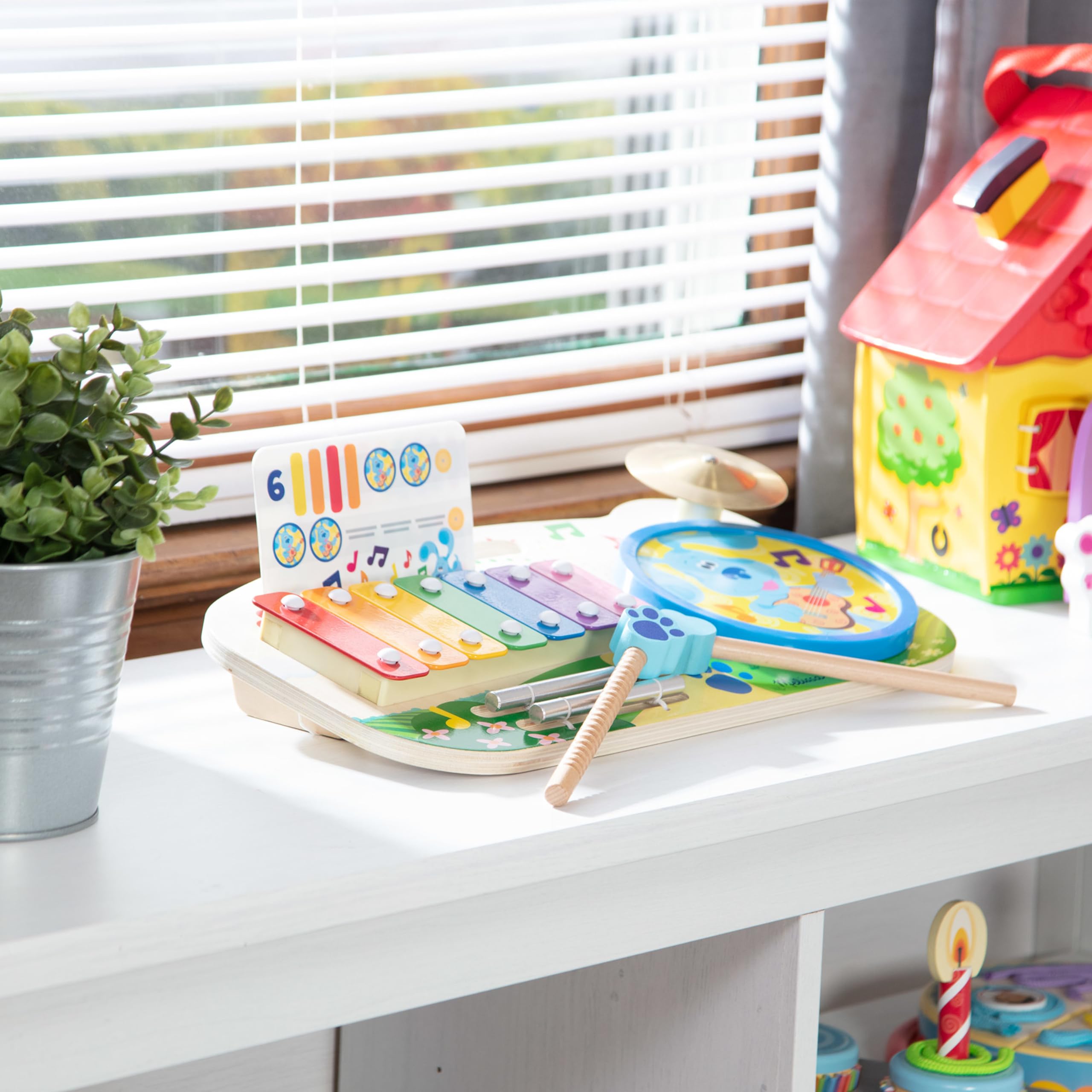 Melissa & Doug Blue's Clues music board cymbal adds joyful accents to playtime.