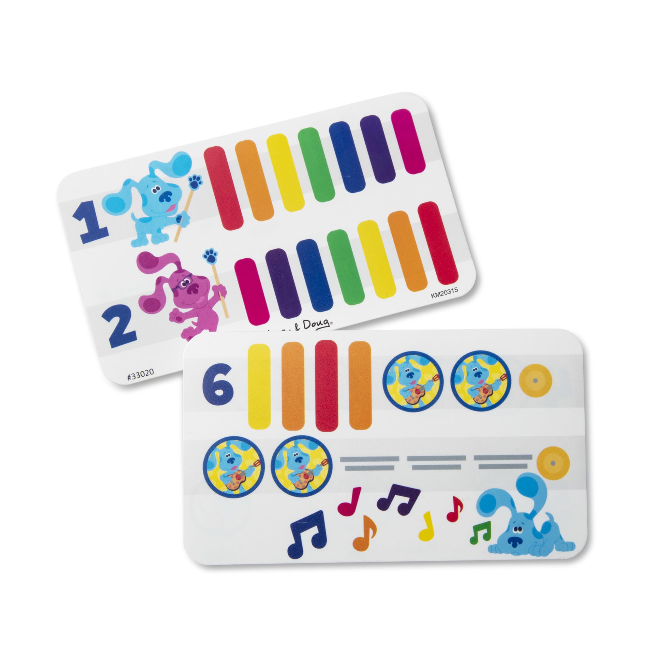 Melissa & Doug Blue's Clues music board built-in handle makes travel easy.