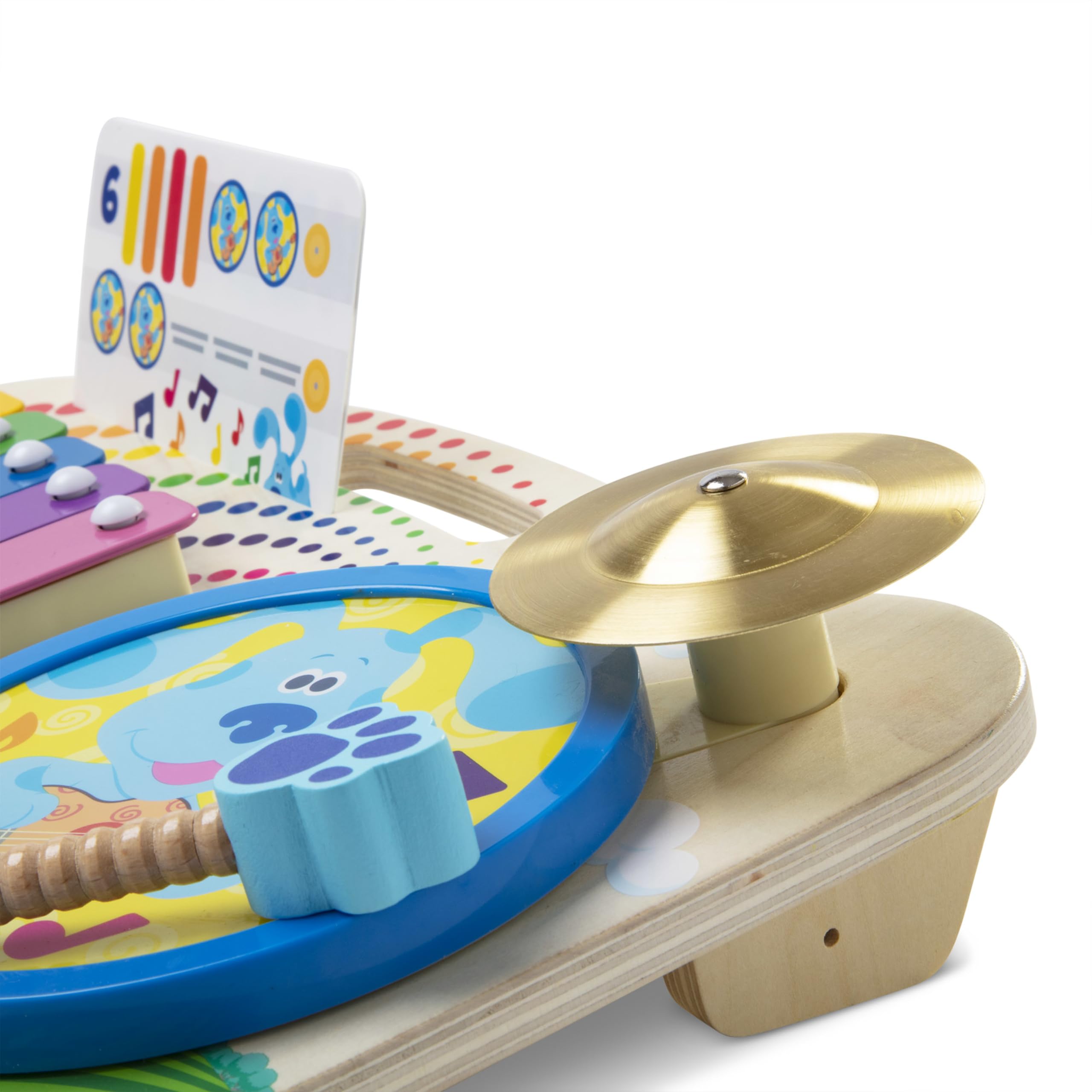 Melissa & Doug Blue's Clues music board stores all pieces neatly on the board.