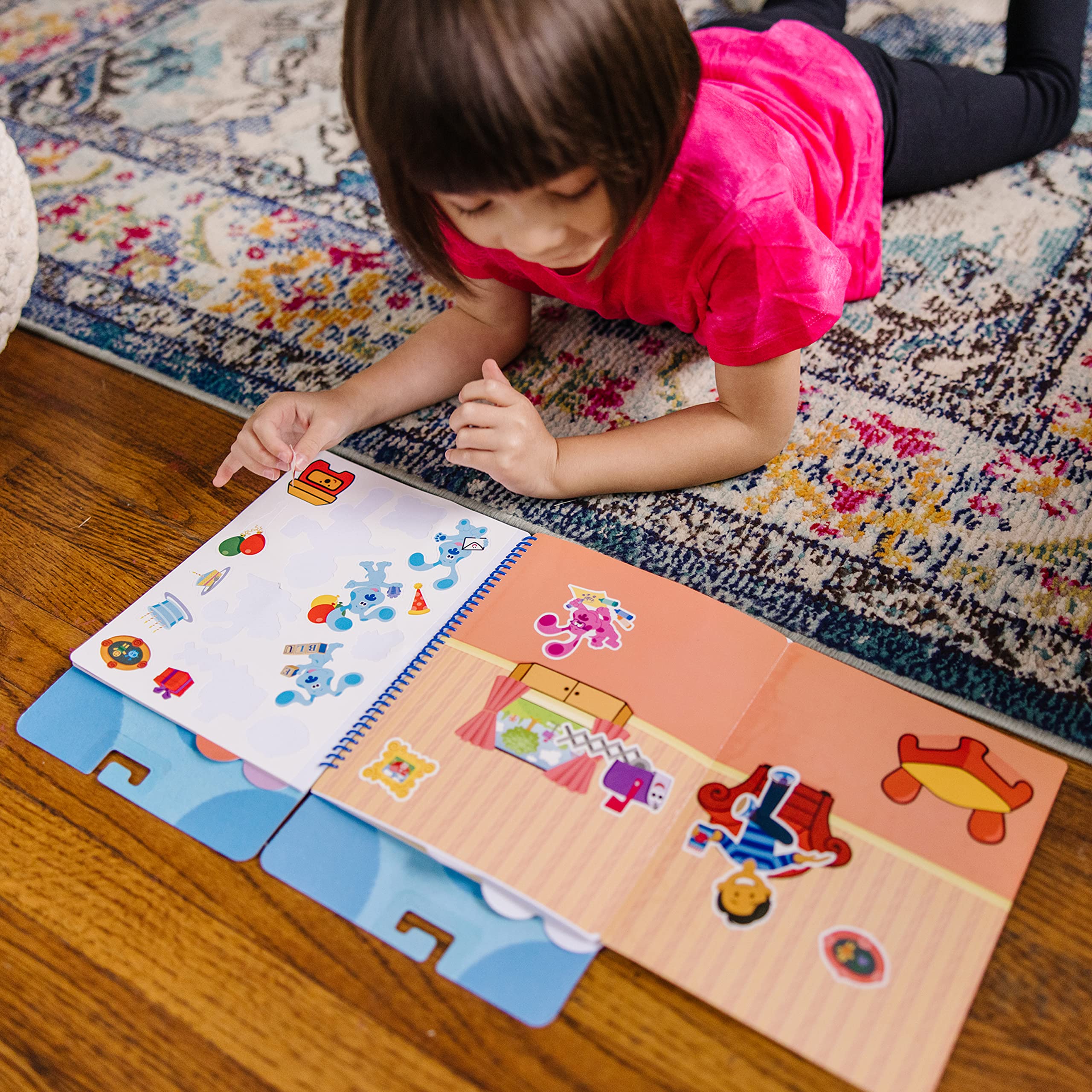 Melissa & Doug restickable stickers pad scene 4 showcases reusable stickers that pull up for quick edits