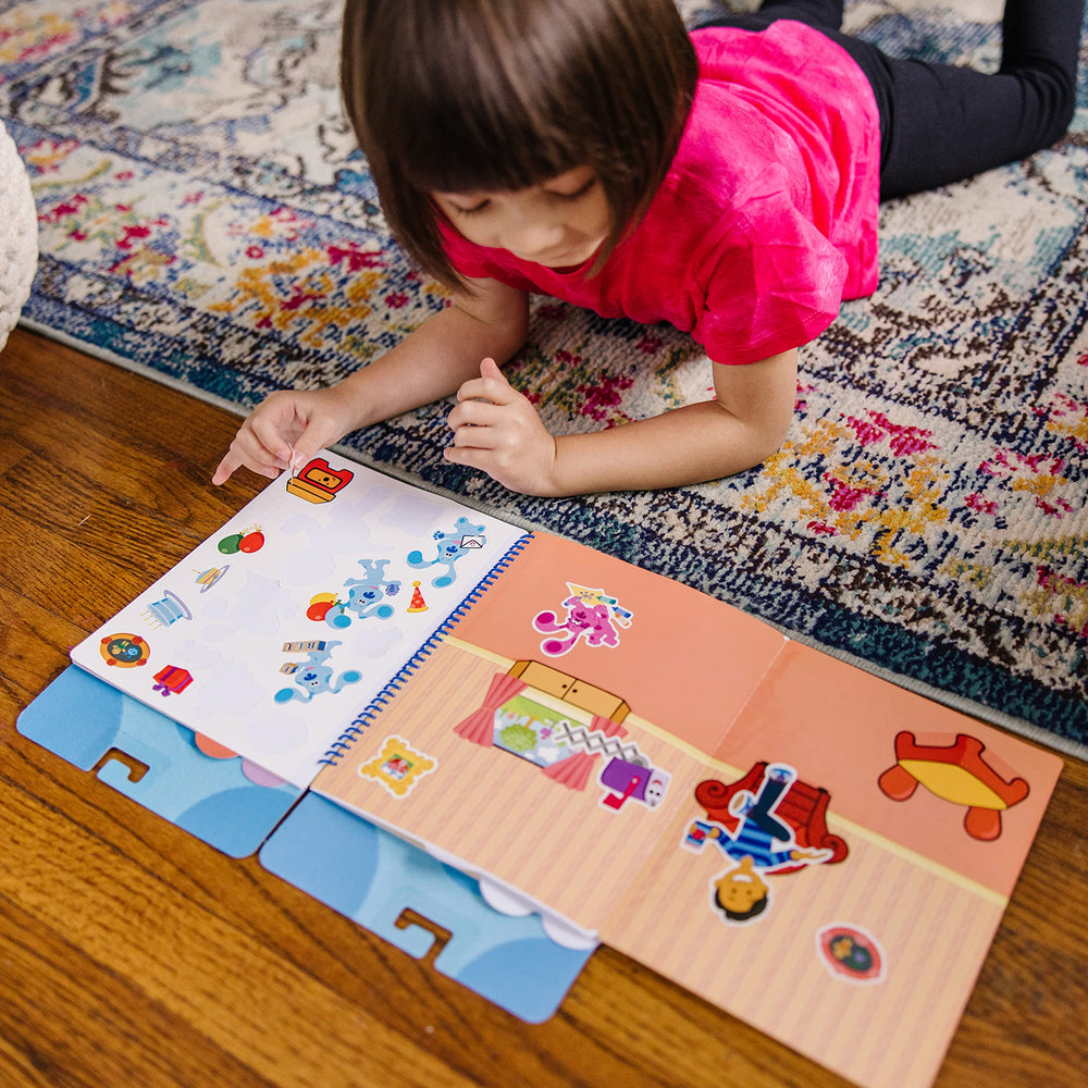 Melissa & Doug restickable stickers pad scene 4 showcases reusable stickers that pull up for quick edits