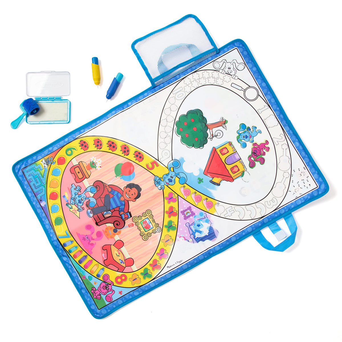 Melissa & Doug Blue's Clues & You Water Wow mat unfolded for water reveal play