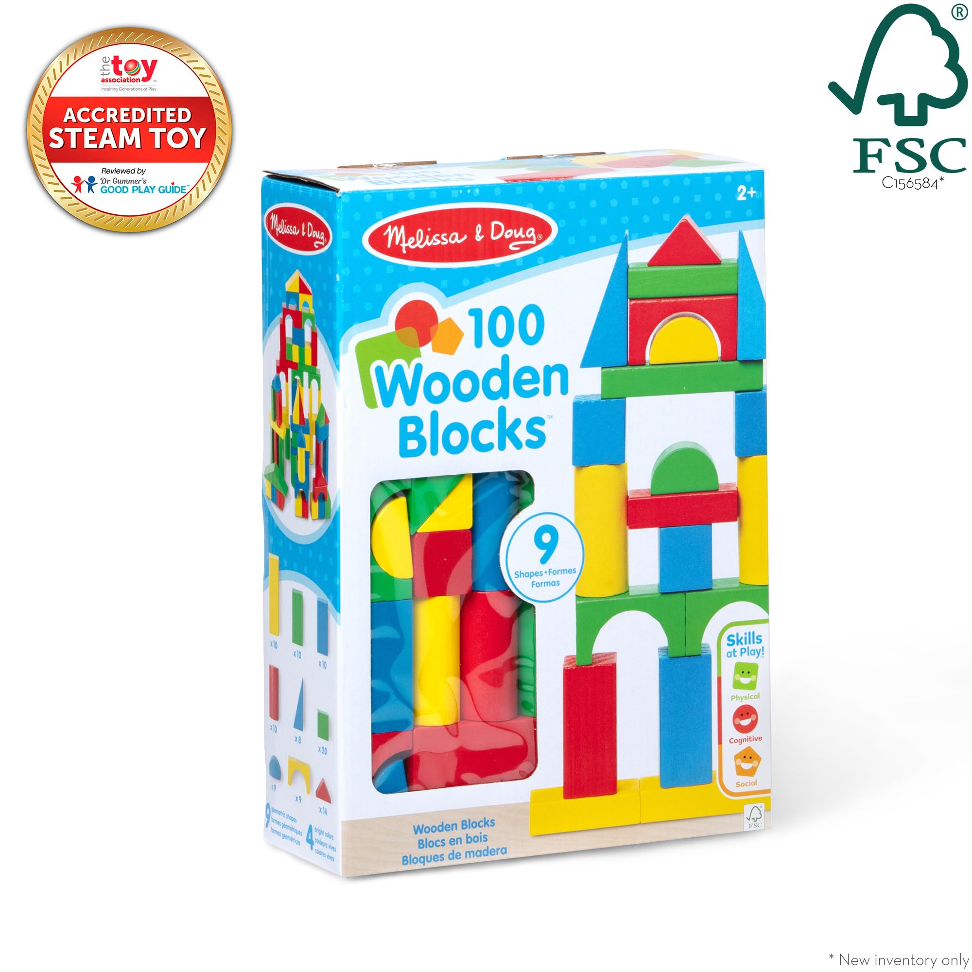 Melissa & Doug blocks children stacking for hand-eye coordination through playful construction.