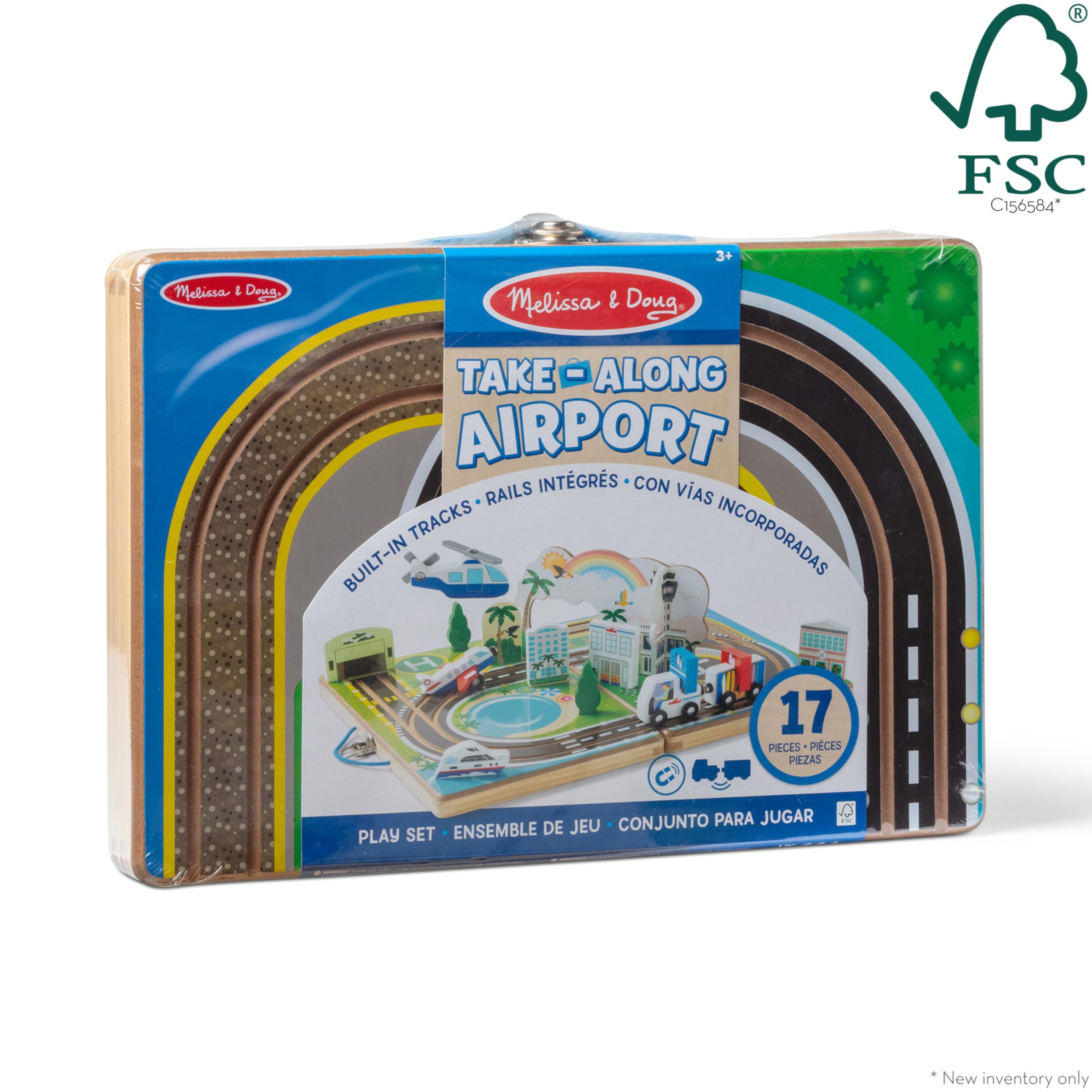 Built-in tracks let vehicles move smoothly across the wooden surface for imaginative play.