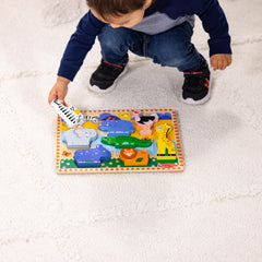 Melissa & Doug Chunky Animal Pieces designed for small hands and dexterity.