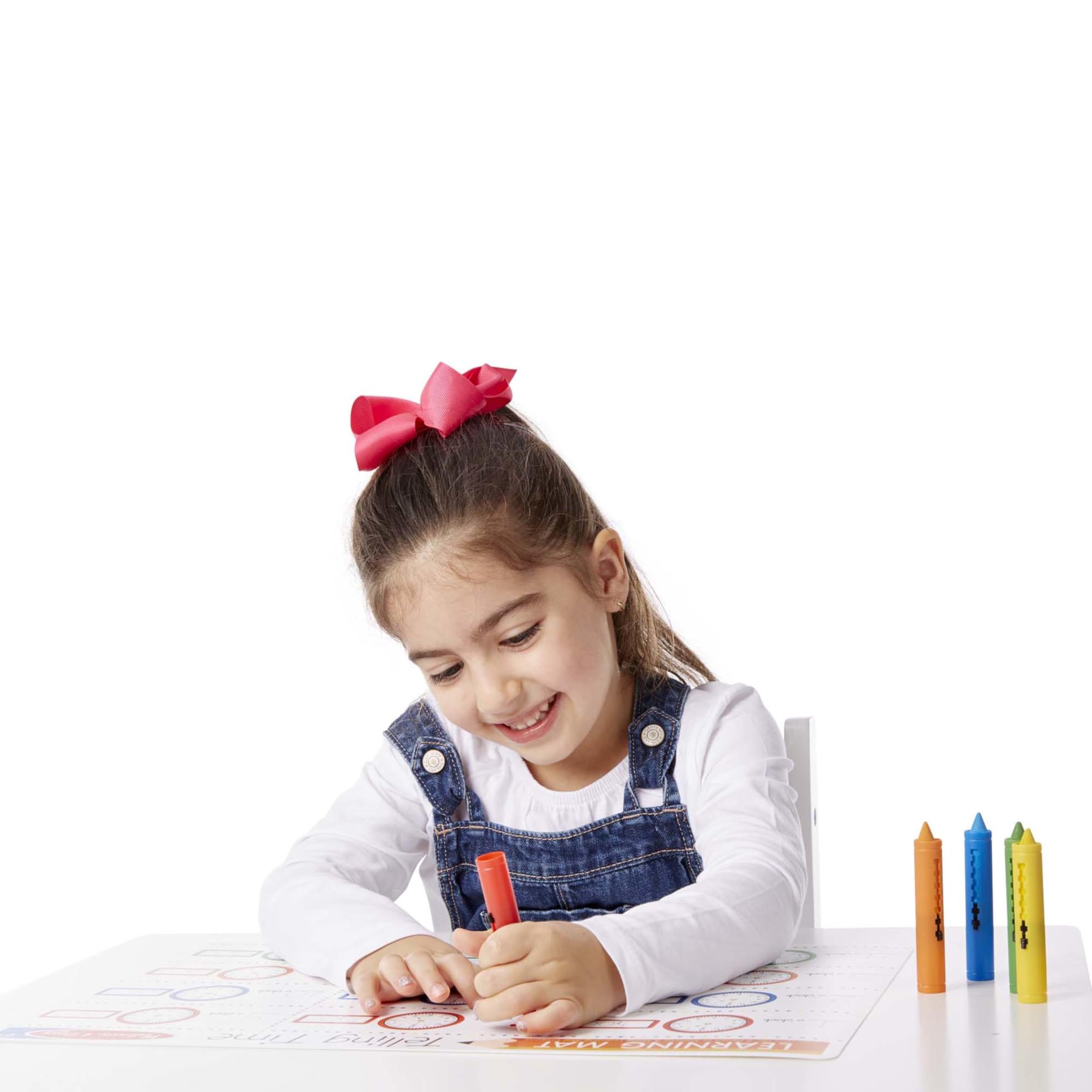 Color-coded crayon holders with easy grip for quick, comfortable drawing sessions.