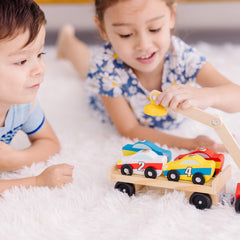 Melissa & Doug magnetic arm and trailer support fine motor skills during playtime