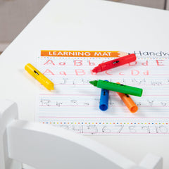 Melissa & Doug crayons shown as a complete 5-color set for practice.