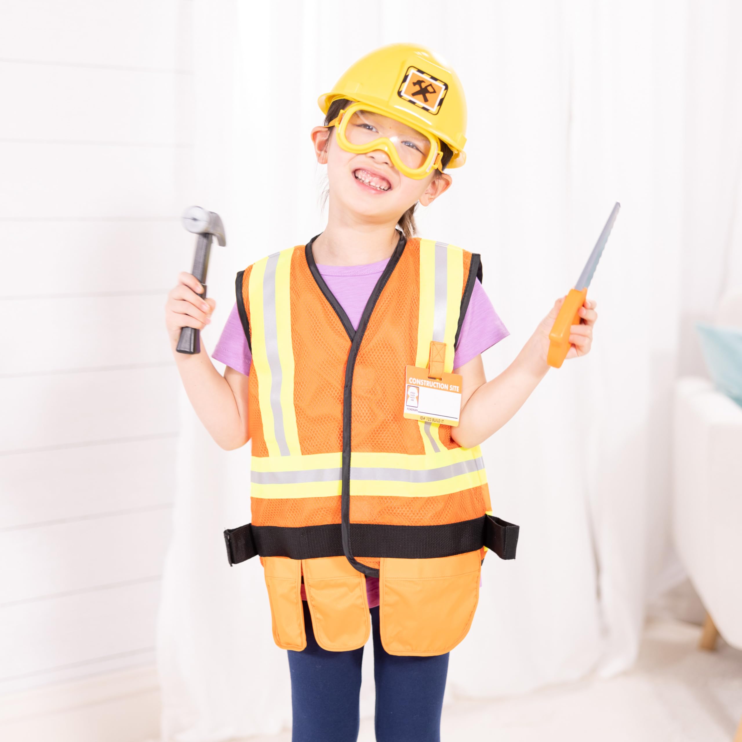 Melissa and Doug hard hat for kid-friendly pretend play and safety.