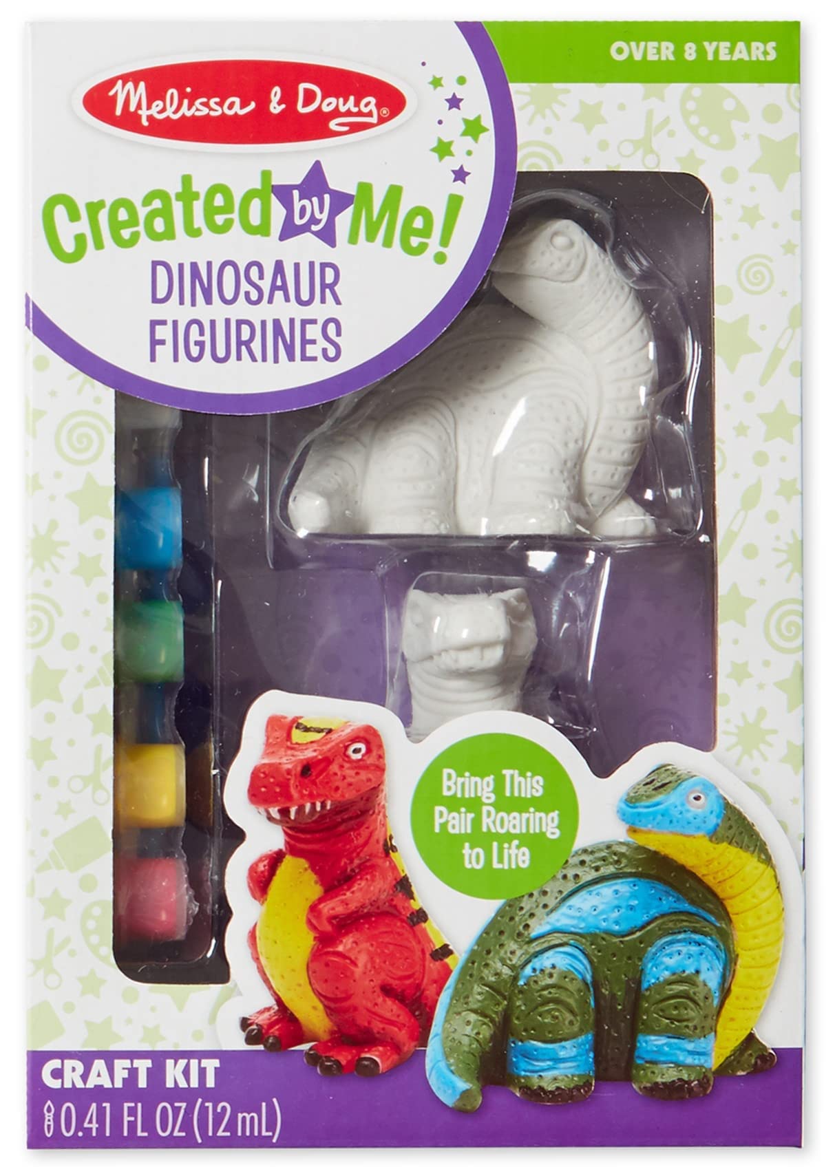 Melissa & Doug Created by Me dinosaur figurines ready for decorating and imaginative play.