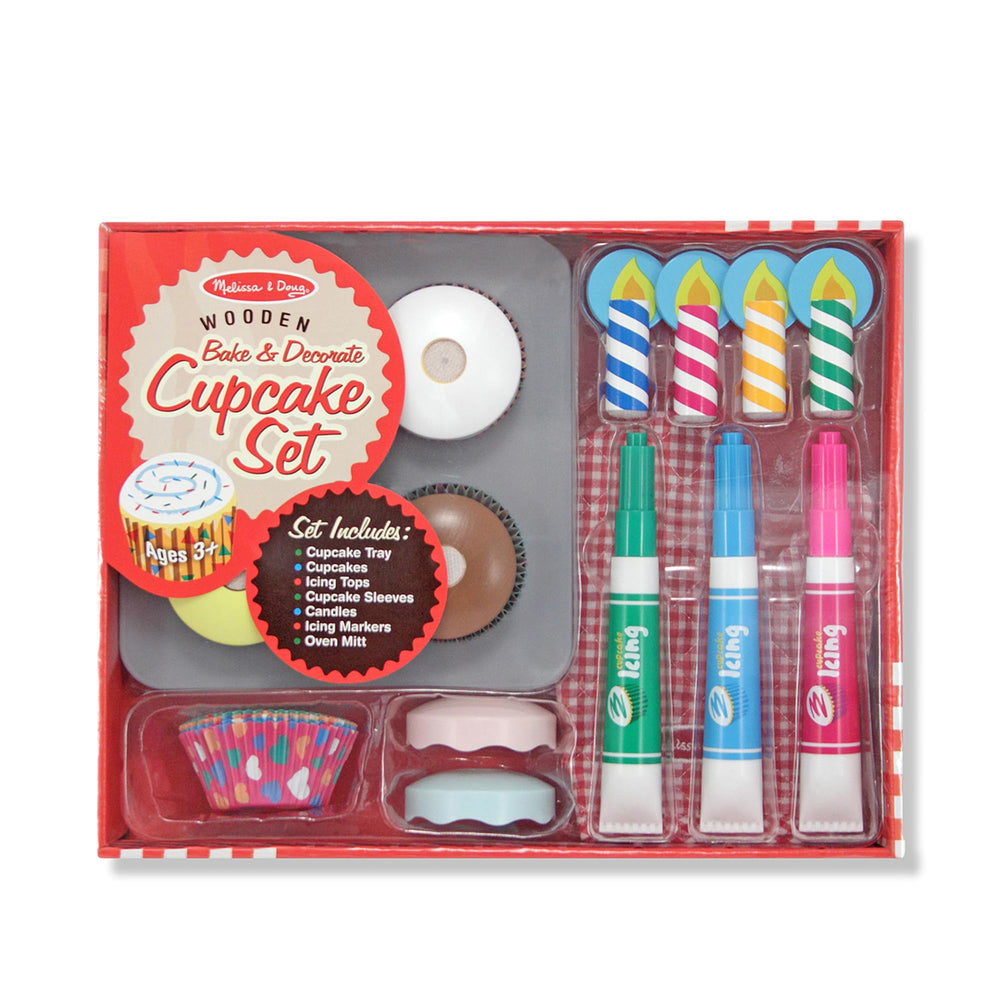 Colorful cupcake sleeves display pretend treats for a cheerful bake sale.