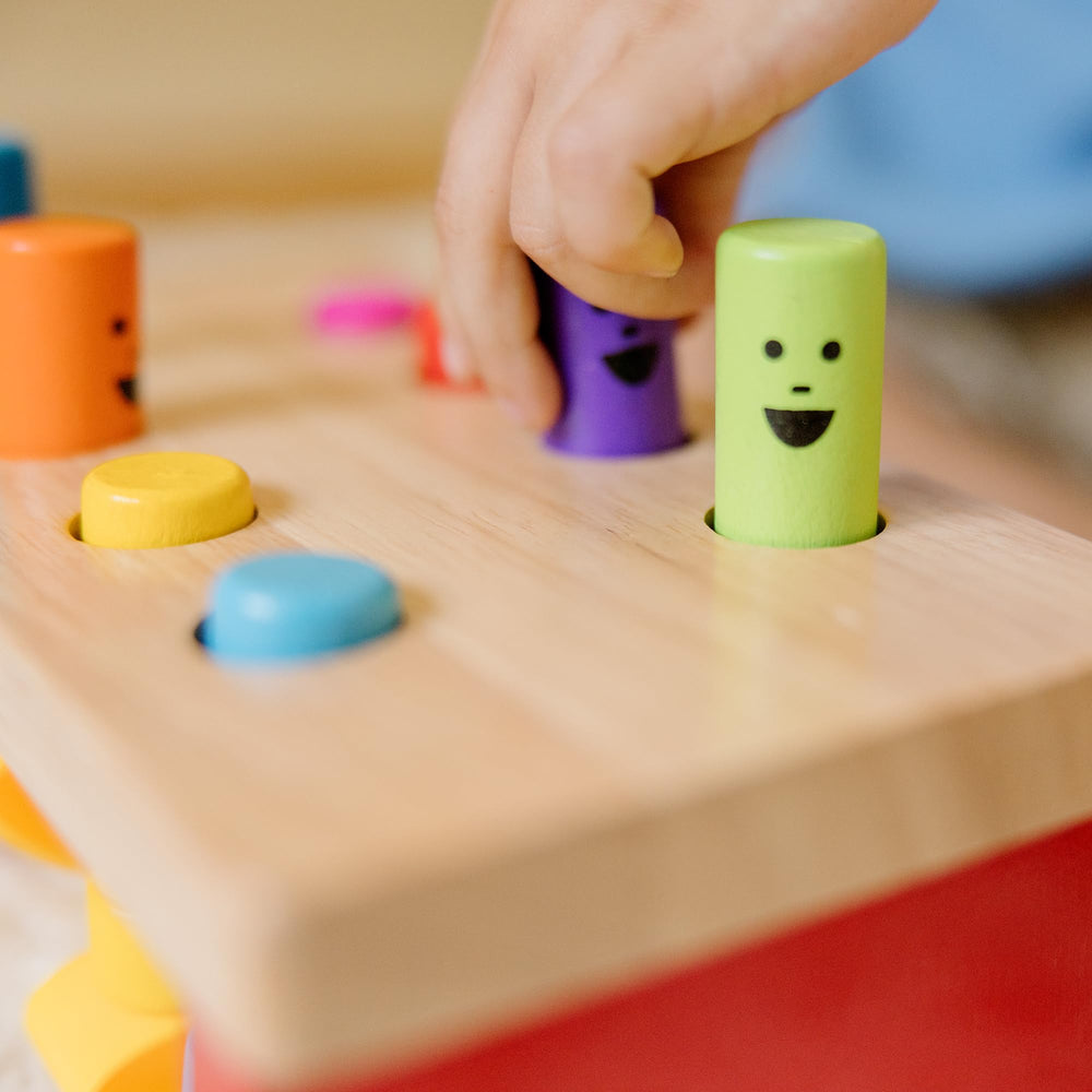 Melissa & Doug Deluxe Pounding Bench vibrant pegs aid color recognition and focus